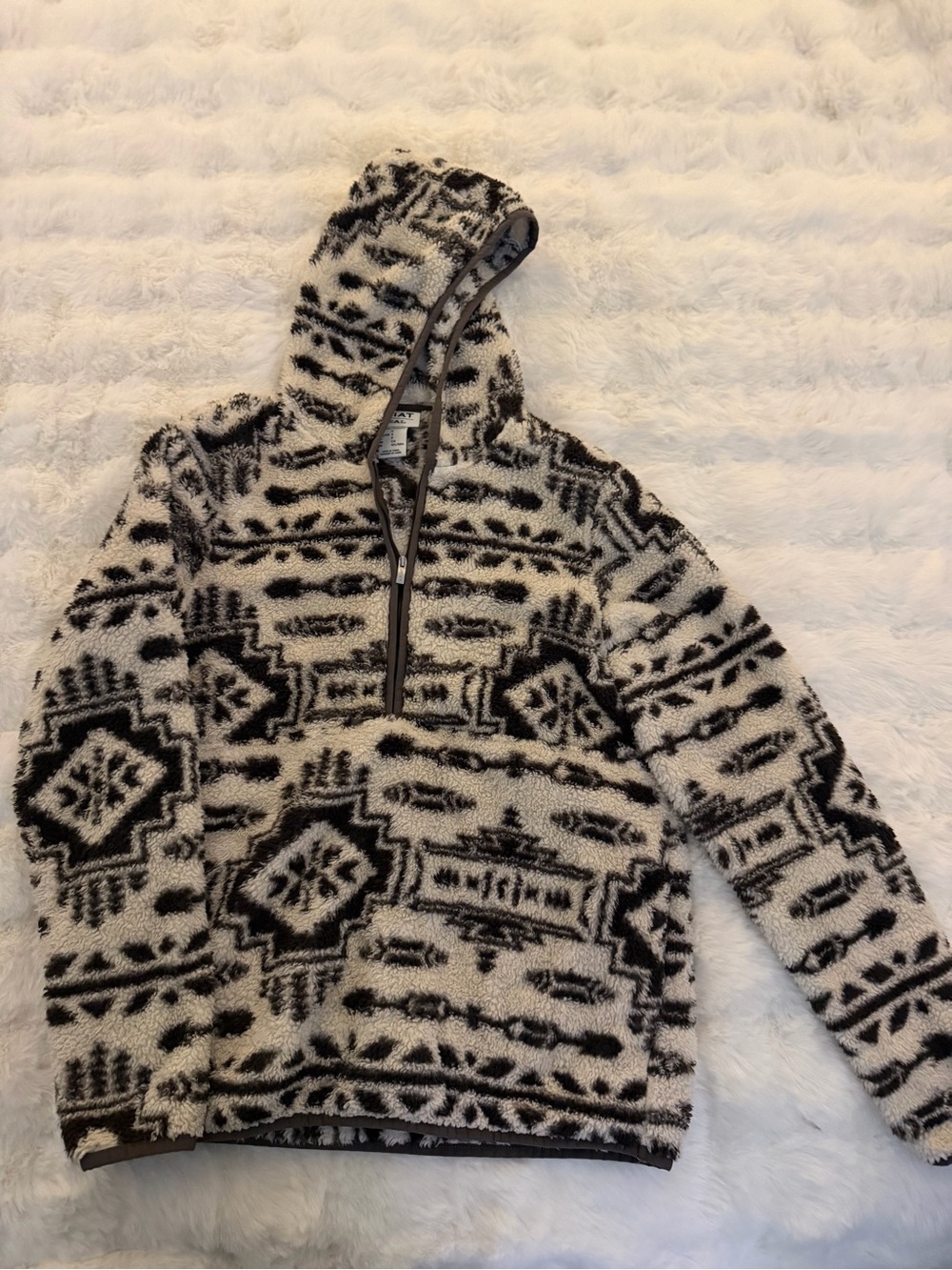 Ariat Black and White Sherpa Half-Zip Hoodie